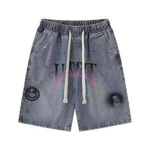 Short de Streetwear Vintage pour Homme, 100% Coton, Respirant, Coupe Ample, avec Motif Dégradé, Style High Street - Product Image 2