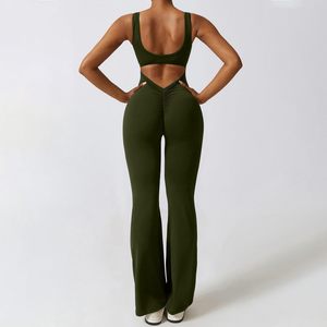 Mono elegante y transpirable para mujer, de hombros descubiertos, de alta elasticidad, en spandex/algodón, de pierna ancha, a la moda, para verano, atuendo elegante para la noche. - Product Image 1