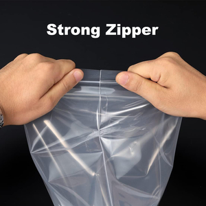 New Transparent Plastic Flat Square Pouch <b>Zip</b> Lock Packaging <b>Bag</b> with Handle Supplier Factory - Product Image 4