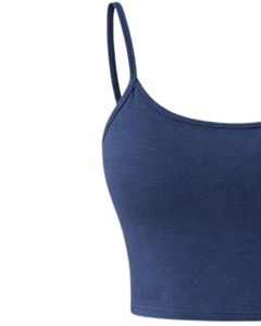 Custom Navy Blue Women Camisole And Shorts <b>Set</b> Summer Two Piece Outfit Cotton Blend Crop Top Drawstring Shorts Casual Lounge <b>Set</b> - Product Image 4