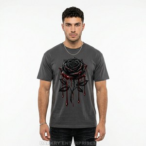 Camiseta Gráfica Personalizada para Hombre con Diseño de Demonio, Negra, de Algodón Pesado, Estampado Artístico Oscuro, Venta al por Mayor, Fabricante de Ropa Urbana, Tops de Alta Calidad - Product Image 2