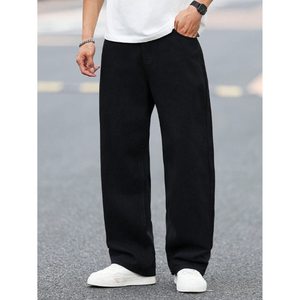 Jean en denim noir pour homme, style vintage rétro, coupe droite, taille haute, coupe bootcut, écologique, jambe large, coupe ample, tailles 28-42 - Product Image 3