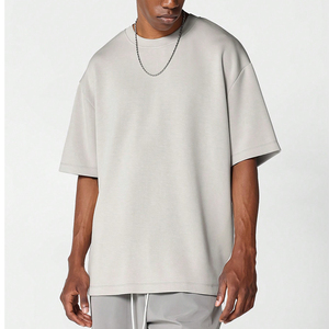Camiseta Extra Grande Gris Claro para Hombre - Camiseta Casual de Manga Corta de Algodón Suave para Hombre - Product Image 3