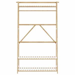 Porte-vêtements en bambou naturel à suspendre sur la porte, dimensions 43,3x15,7x70,9 pouces, porte-vêtements en bambou - Product Image 3