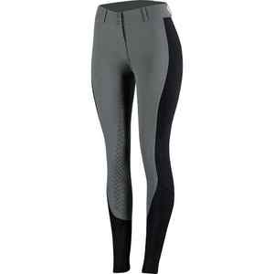 Pantalon d'équitation taille haute pour femme, color block, longueur intégrale, respirant, en Spandex et Nylon, avec braguette zippée et empiècement en mesh - Product Image 1