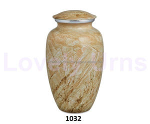 Serene Sand Aluminio Cremación Funeral Urnas de cenizas humanas con bolsa de terciopelo gratis - Product Image 1