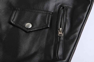 New Leather <b>Jacket</b> for Men Motorcycle Fashion Trend <b>Slim</b> <b>Fit</b> Custom Leather <b>Jacket</b> Oversized Stand Neck Pu Men's Leather <b>Jackets</b> - Product Image 2