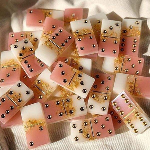 Dominós Transparentes con Purpurina, Dominós Holográficos de Resina, Dominós Dobles Finlandeses - Product Image 1