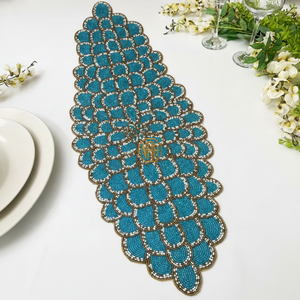 Modern Beaded Handmade Embroidered Floral Custom Length <b>Table</b> <b>Runner</b> Placemat Factory - Product Image 3