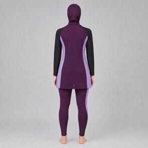 Nouvel ensemble de maillot de bain musulman pour femme, entièrement couvrant, avec hijab, imprimé lettres, respirant et séchage rapide - Product Image 3