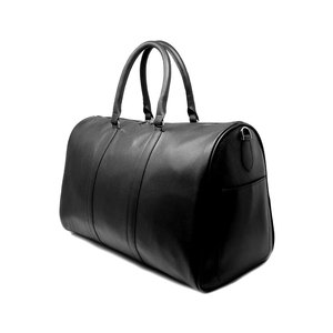 Genuine <b>Leather</b> Duffle <b>Bag</b> Solid Color Zipper Closure Casual Gym Fitness <b>Bag</b> 30-40L Capacity <b>Soft</b> Handle Adjustable Strap - Product Image 2