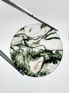 หน้าปัดนาฬิกาทำจากมอสอาเกตธรรมชาติ ขนาด 28.50 มม. สีเขียว/ขาว หนา 0.7 มม. สไตล์คลาสสิก หรูหรา สำหรับทำนาฬิกาขายส่ง - Product Image 4