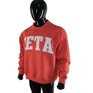 เสื้อสเวตเชิ้ตคอกลมสีแดงเข้ม Zeta ผ้าฝ้าย 100% ทรงปกติ ใส่ได้ทั้งชายและหญิง สไตล์ลำลอง พิมพ์ลายตัวอักษรด้านหน้า - Product Image 3