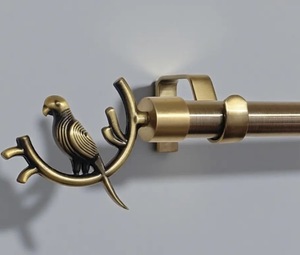 Soporte de cortina vintage con diseño de loro, estilo clásico de pájaro, varillas de latón antiguo, accesorios para cortinas - Product Image 2