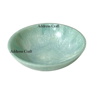 Lo último en cuencos de resina hechos a mano indios, ensaladera de resina con acabado brillante de estilo elegante, vajilla de mesa, cuenco para palomitas de maíz, fruta, Pasta - Product Image 1