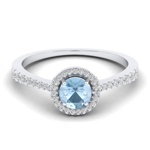 REYES Elegance <b>925</b> Sterling <b>Silver</b> GRA Certified Moissanite Engagement <b>Rings</b> For Women Natural Aquamarine Gemstone Fine Jewelry - Product Image 1