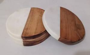 Posavasos de mármol natural de lujo para mesas de café con acabado de alta gama y capa inferior protectora - Product Image 5