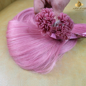Extensiones de Cabello Rosa I-Tip, Lisas, Doble Trama, Cabello Humano Virgen Vietnamita, con Queratina Pre-Adherida - Product Image 2