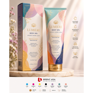 Caja de Regalo de Lujo Personalizada para Spa Corporal con Papel Reciclable Color Marfil Mate + Acabado Metalizado y Logotipo Personalizado - Product Image 1