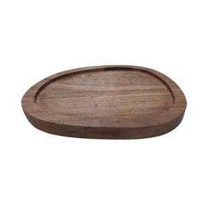Assiettes ovales classiques en bois d'acacia, plateaux de service, décoration d'intérieur pour aliments, légumes, fruits, charcuterie - Product Image 1