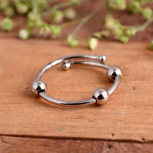 SHYAM JEWELRS Luxury Adjustable 925 Sterling Silver Anxiety <b>Ring</b> for Women Men-Handmade Fidget <b>Spinner</b> <b>Ring</b> 3 Sliding Beads - Product Image 5