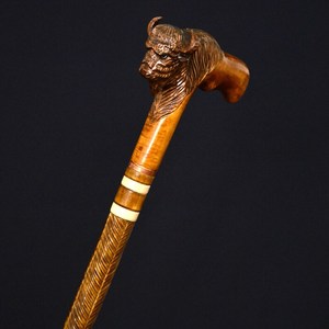 Belle canne de marche en bois sculptée à la main, conçue avec un support robuste, au look moderne et élégant, respectueuse de l'environnement, HUMAYUN WORLD CRAFTS - Product Image 1