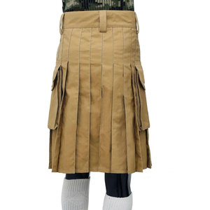 Kilt de Algodón Color Caqui para Bombero - Pantalón Cargo Utilitario con Bolsillos con Botones y Solapas, Detalles Reflectantes - Product Image 4