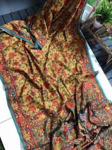 Sari indio de lino con estampado digital Kalamkari, diseño Bollywood, para fiesta nupcial, con blusa a juego. - Product Image 6
