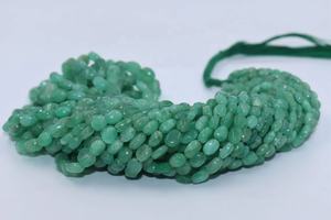 Émeraudes zambiennes naturelles lisses, pierres précieuses en vrac, 4-7 mm, 16 pouces, forme ovale, perles avec poids personnalisable pour la fabrication de bijoux - Product Image 4