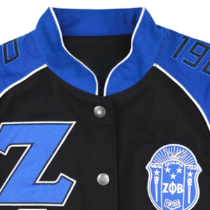 Zeta Phi เสื้อแข่งเซ็นเทนเนียลสีดำผู้หญิงแจ็คเก็ตนักแข่งรถ1920 zpb ปักลาย sorority เสื้อนอกพรีเมี่ยม - Product Image 5