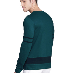 T-shirt homme en coton bio 100% coton, coupe slim, anti-plis, col rond, imprimé personnalisé, manches longues - Product Image 3