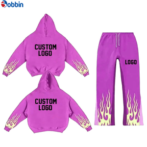 Conjunto Deportivo Personalizado para Hombre con Capucha, Estilo Urbano, Dos Piezas, Pantalones Jogger Anchos, 100% Algodón - Product Image 2