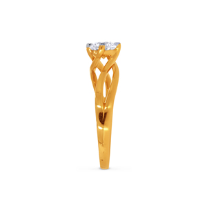 แหวนเพชรเม็ดเดี่ยวทรงกลมคลาสสิกทองคำขาว 18K  แหวนเพชรเม็ดเดี่ยวทรงกลมเจียระไนแบบบริลเลียนท์ในทองคำขาว 14K 18K ดีไซน์หรูหราแบบแยกก้าน - Product Image 4