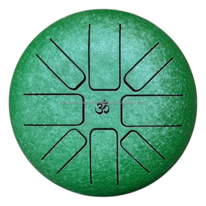 กลองเหล็ก Om Design พร้อมไม้ตียาง เครื่องดนตรีแฮนด์แพนสำหรับการทำสมาธิ โยคะ บำบัดด้วยดนตรีเพื่อความสงบ ของขวัญ - Product Image 2