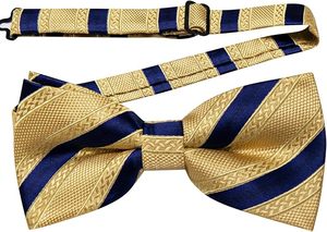 Cravate en soie pré-nouée brodée unie or et marine GENERSA SPORTS Modèle GS-ZY-BTC-0049 Respirante et durable - Product Image 2