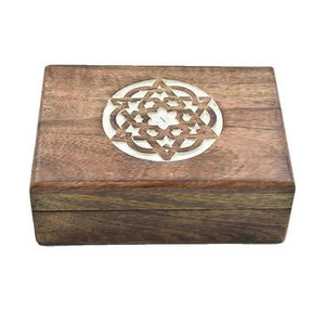 Boîte à bijoux en bois de manguier rectangle blanc de luxe poignée d'impression de vernissage Solution de stockage élégante en bois et bambou - Product Image 2