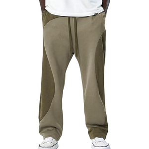Custom Men’s Fleece Joggers Heavyweight Color Block Gym Tracksuit <b>Pants</b> with Embroidery Logo - Product Image 1