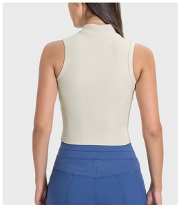 Débardeur de sport pour femme personnalisé avec logo OEM, haute qualité, sans manches, col rond, pour la course, la gym et le yoga, faible MOQ - Product Image 5