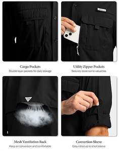 Chemises de pêche personnalisées pour hommes, manches longues, UPF 50, imperméables, coupe-vent, respirantes, séchage rapide, personnalisables - Product Image 5