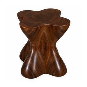 Modern Artistic Suar Wood <b>Side</b> <b>Table</b> Sculptural Organic Contemporary Accent <b>Table</b> Durable Natural Dark Grain Design - Product Image 1