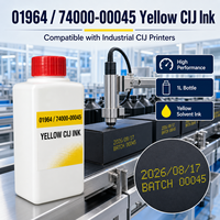 Encre jaune 1L compatible pour imprimante qCIJ, qualité supérieure, encre de marquage industrielle, référence 01964 74000-00045