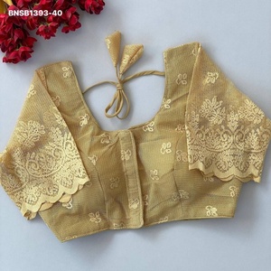 Blusa de punto de buena calidad con encaje calado, parte delantera acolchada, forro de algodón, lista para usar, proveedor indio, moda femenina - Product Image 1