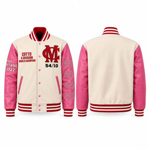 Chaqueta Varsity Personalizada a Prueba de Viento, Venta al por Mayor para Equipos, Poliéster/Algodón, Cuello Alto, Servicio de Personalización - Product Image 1
