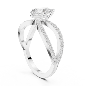 Anillo de Compromiso con Diamante Moissanite Corte Pera, Plata 92.5, Estilo Romántico, Joyería para Mujer - Product Image 4