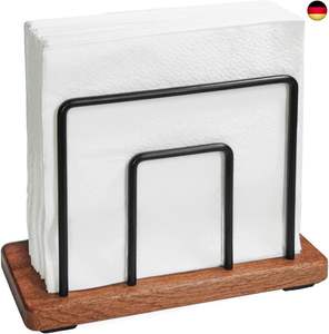 ที่ใส่กระดาษเช็ดปากสำหรับตกแต่งโต๊ะ ที่วางกระดาษเช็ดปากแบบตั้งพื้นทำจากโลหะและไม้สำหรับเคาน์เตอร์ครัว สีดำ ที่จัดระเบียบกระดาษเช็ดปากสำหรับร้านอาหาร - Product Image 4