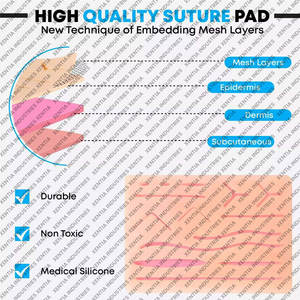Medical <b>Nursing</b> Students Suture Practice Kit Reusable Stainless Steel Manual Silicon <b>Pad</b> Suturing Training Set - Product Image 4
