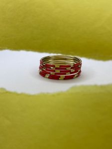 American Style Silver Plated Brass Metal and Resin Inlay <b>Bangle</b> Set for Girls and Woman Handcrafted Items in India - Product Image 4