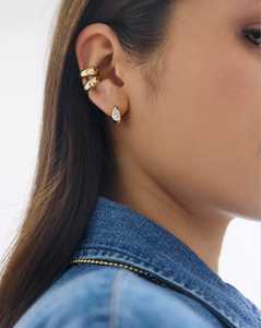 Custom 1 Carat Oval Lab Grown Diamond Huggie Hoop Earrings 14K 18K Solid Gold Wholesale Bezel Set <b>Dainty</b> Solitaire <b>Rings</b> Factory - Product Image 4