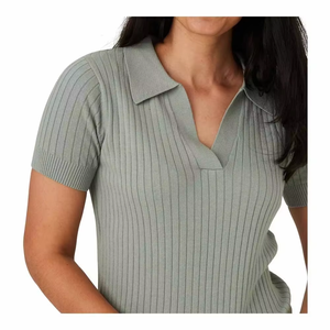 T-shirt pour femme anti-rides, respirant, écologique, tricoté, séchage rapide, qualité supérieure, vêtement décontracté, logo/couleur personnalisés - Product Image 4