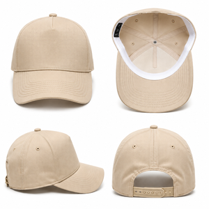 Custom Sports Beige <b>Hat</b> Five Panel <b>Hats</b> Cotton Adjustable <b>Cap</b> for Casual Solid Color Four Seasons Wear Wholesale Baseball <b>Cap</b> - Product Image 5